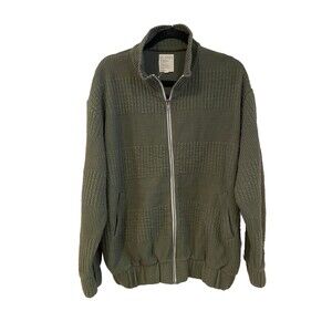 FOR DAYS Ladies Large Olive Green Cotton Blend Bomber Jacket